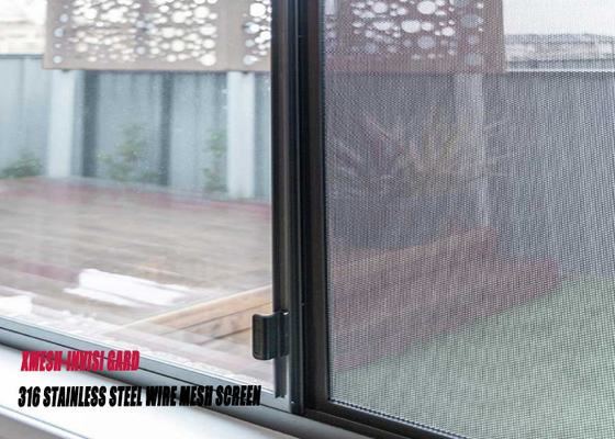 Black Color Heavy Duty Fly Screen Mesh Powder Coated Stainless Steel Materials