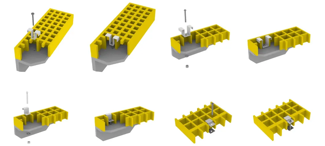Περσίδες FRP Pultrusion πάχους 38mm με τραχιά επιφάνεια και εγκατάσταση με βίδες 9