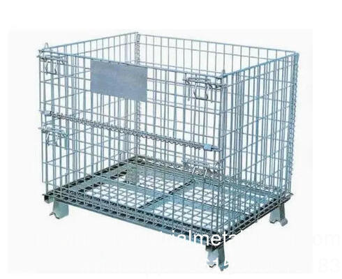 Welded Mesh Cage Mesh Wire Foldable Forklift Folding Metal Stacking Container Pallet Cage