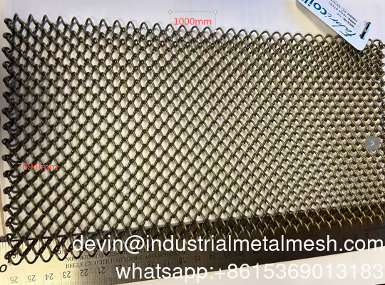 Χάλυβα Wire Βασικό υλικό   18ga * Darker Powder Coat Finish- Satin Brass Spiral Patterns Decorative Mesh Decorative Mesh