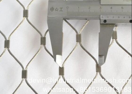 280*280mm Aperture Flexible Ferrule 304 316 Stainless Steel Rope Mesh for Playground Climbing Net