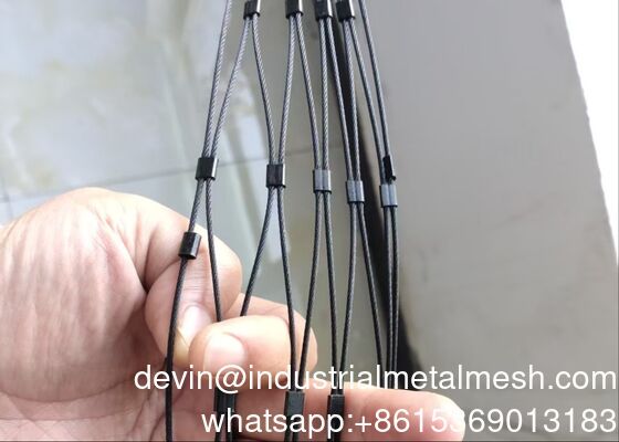 Προσαρμοσμένο τύπο δακτυλίου Inox 316 Δίχτυ συρματόσχοινου Ευέλικτο πλέγμα καλωδίου από ανοξείδωτο χάλυβα Webnet X Tend Mesh