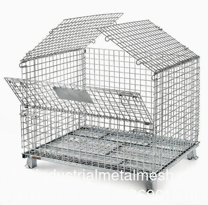 China Customized Stackable Foldable Steel Welded Heavy Duty Wire Mesh Pallet Stillage Cage