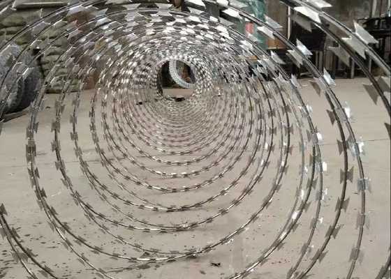 Γαλβανισμένο PVC με επίστρωση Concertina Razor Συρματοπλέγμα από ανοξείδωτο ατσάλι