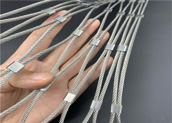 Ss316l 16mm δεμένο πλέγμα σχοινιών 20x20mm ανοξείδωτο