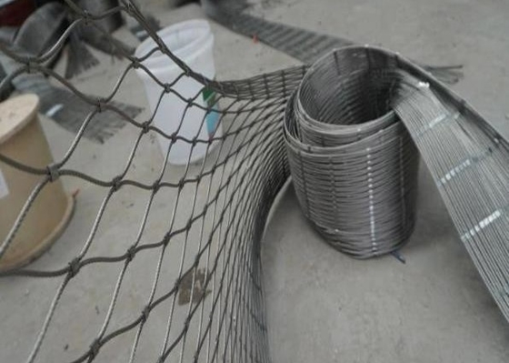 7x19 δίκτυο πλέγματος σχοινιών καλωδίων ανοξείδωτου με Ferrules για το κλιμακοστάσιο
